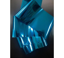 Translucent foil for casting is glossy blue