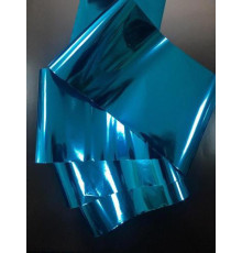 Translucent foil for casting is glossy blue