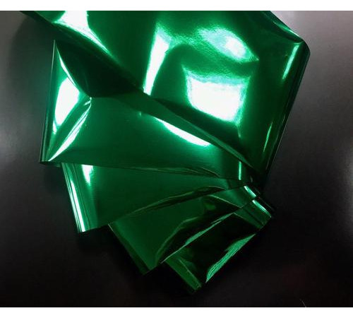 Translucent foil for casting is glossy green