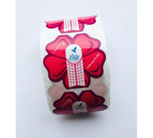 Forms for nail extension pink flower 100 pcs