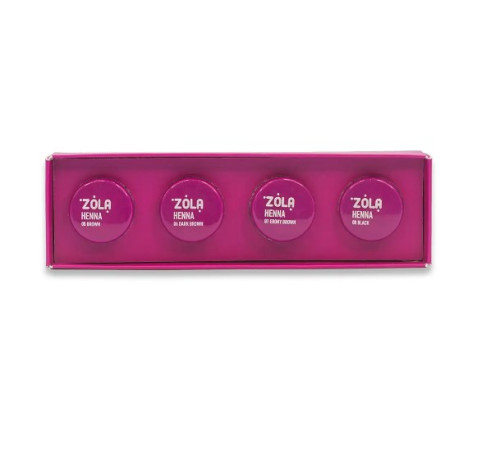 Henna box ZOLA Henna Dark Brown for dark eyebrows 4 pieces of 2.5 g