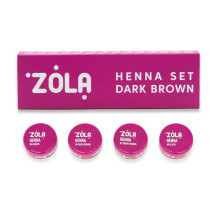 Хна бокс ZOLA Henna Dark Brown для темних брів 4 шт по 2,5 г