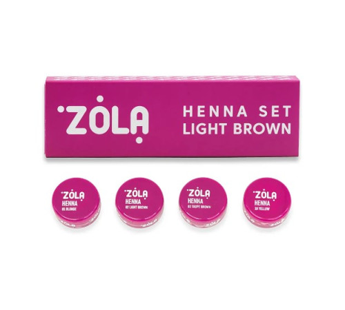 Henna box ZOLA Henna Light Brown for light eyebrows 4 pieces of 2.5 g
