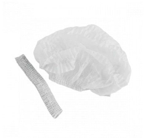 Cap on an elastic band, pack of 100 white