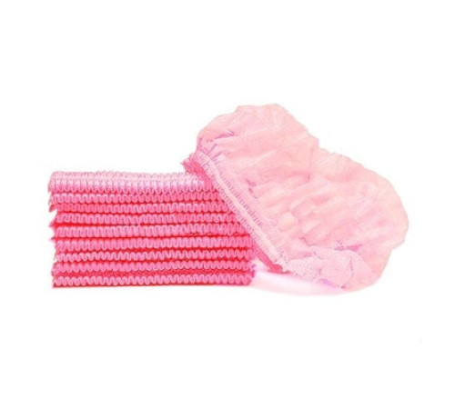 Cap on an elastic band, pack of 100 pink