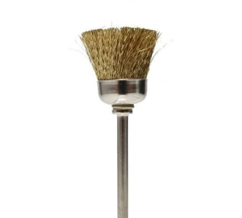 Round steel brush for cleaning milling cutters