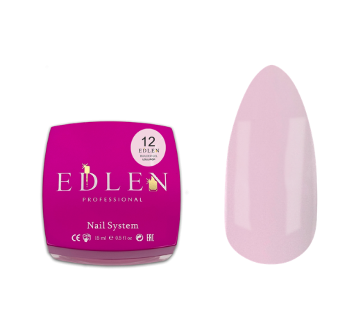 Гель Edlen Builder Gel Lollipop №12, пудрово-рожевий, 15 мл