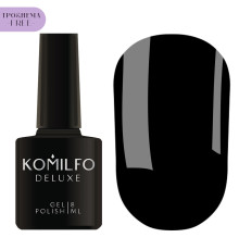 Гель-лак Komilfo Deluxe Series №D001 HEMA/TPO free, черный эмаль, 8 мл