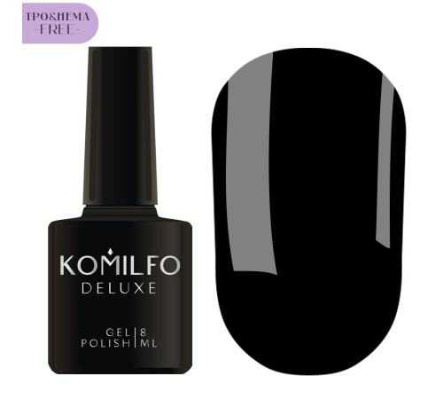 Gel polish Komilfo Deluxe Series №D001 HEMA/TPO free, black enamel, 8 ml