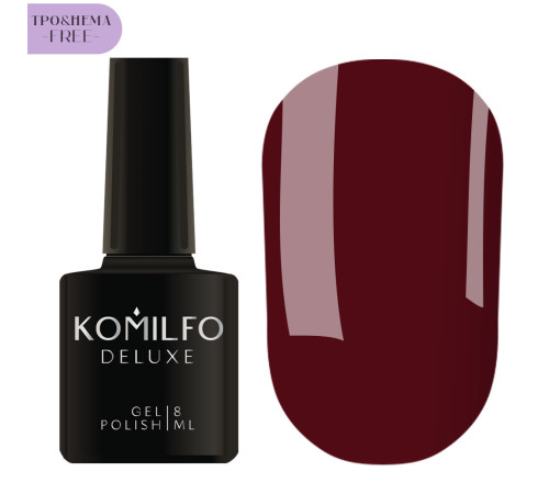 Gel polish Komilfo Deluxe Series No. D099 HEMA/TPO free, wine enamel, 8 ml