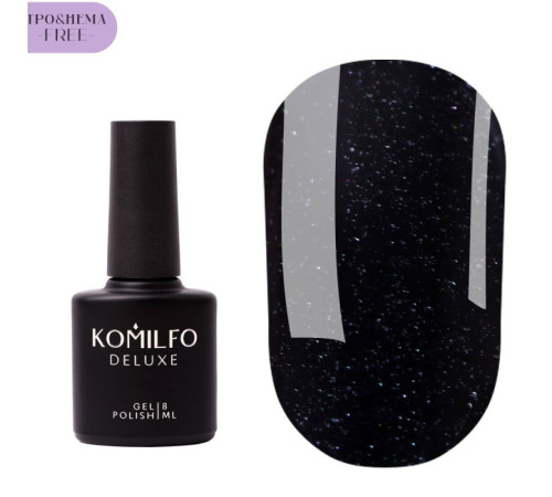 Komilfo Glitter Top HEMA/TPO free gel polish top coat, with fine shimmer, 8 ml