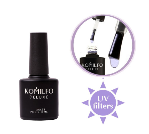 Gel polish fixer Komilfo No Wipe With UV HEMA/TPO free, with UV filters, 8 ml
