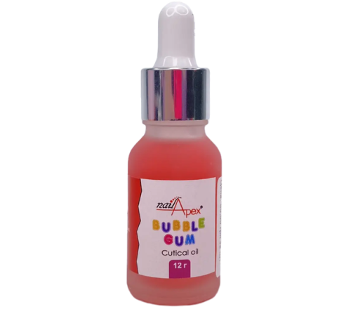 NailApex Bubble Gum cuticle oil with pipette, 12 ml