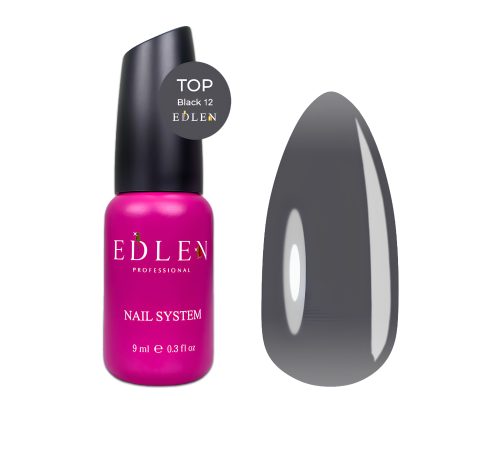 Edlen Black top for gel polish No. 12, 9 ml