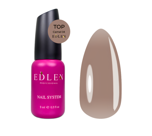 Top for gel varnish Edlen Camel top No. 04, 9 ml