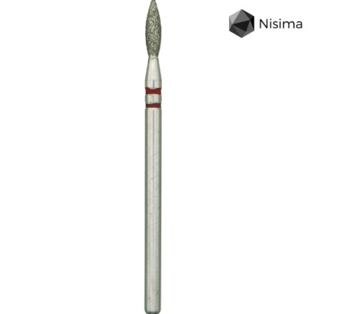 Насадка фреза алмазна Nisima P872f023, полум'я червоне