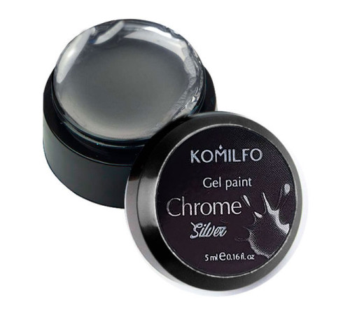 Komilfo Gel Paint Chrome Silver 5 мл (без липкого шару)