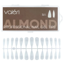 Гелеві тіпси Valeri Nail gel Tips Almond, мигдаль, 240 шт