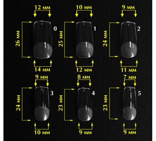 Гелеві форми для нарощування нігтів Komilfo SoFast Nail Forms Square, квадрат, 240 шт