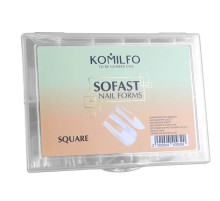 Гелеві форми для нарощування нігтів Komilfo SoFast Nail Forms Square, квадрат, 240 шт