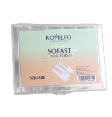 Gel forms for nail extension Komilfo SoFast Nail Forms Square, square, 240 pcs