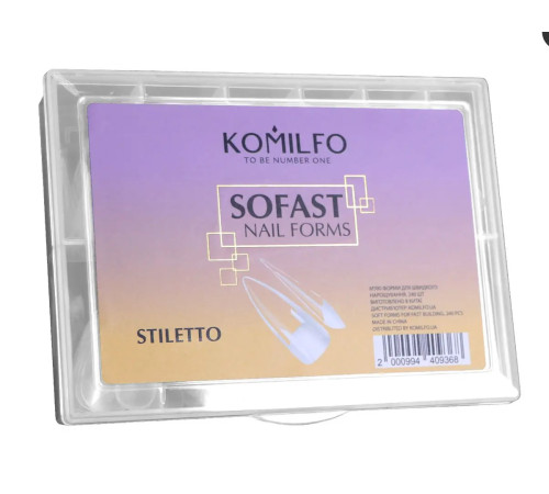Гелеві форми для нарощування нігтів Komilfo SoFast Nail Forms Stiletto, стилет, 240