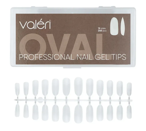 Гелеві тіпси Valeri Nail gel Tips Oval, овал, 240 шт