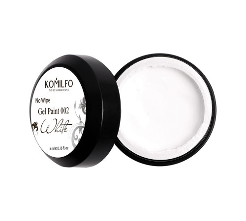 Komilfo No Wipe Gel Paint White 002 біла без липкого шару 5 мл