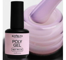 Acrylic gel Komilfo PolyGel No. 01 Milky Pink, milky pink, 15 ml