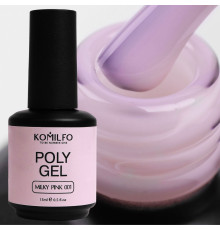 Акрил гель Komilfo PolyGel №01 Milky Pink, молочно-розовый, 15 мл