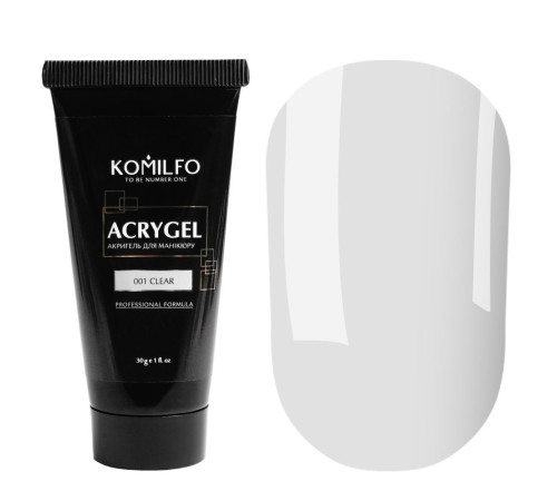 Acrylic gel Acryl Gel Komilfo No. 001 Clear, transparent, 30 g