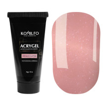 Акрил-гель Acryl Gel Komilfo №007 Gliter, нюдовий глітер, 30 г