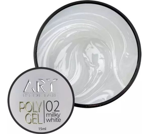 Акрил-гель ART Polygel №02 Milky White молочний, 15 мл