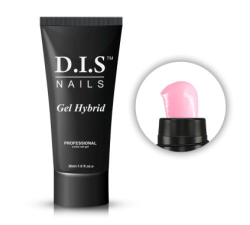 Акрил-гель DIS Gel Hybrid polygel №002, рожевий, 30 мл