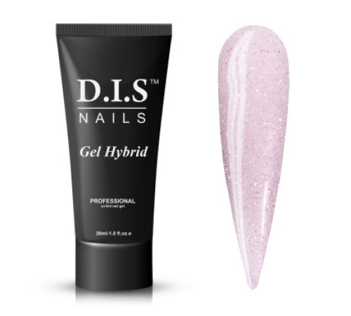 Acrylic gel DIS Gel Hybrid polygel No. 1S, light pink with pink shimmer, 30 ml