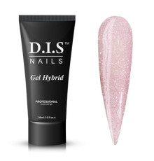 Акрил-гель DIS Gel Hybrid polygel №4S розовый с серебряным шимером, 30 мл
