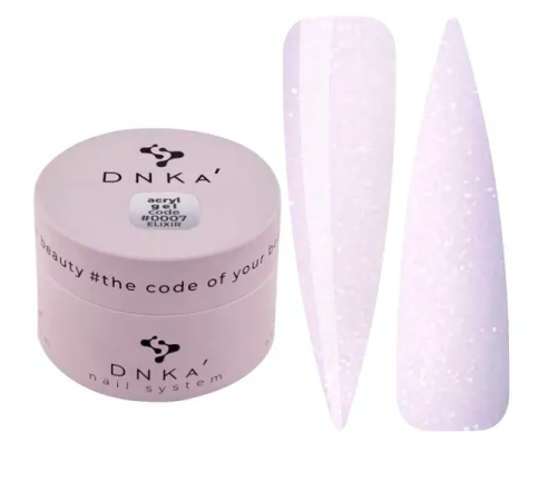 Акрил-гель DNKA  Acryl Gel №007 Elixir рожевий з шиммером, 30 мл