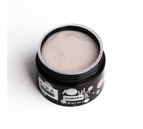 Акрил-гель Kira Nails Glamour 01, 15 мл