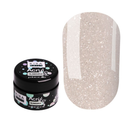Акрил-гель Kira Nails Glamour 01, 5 мл