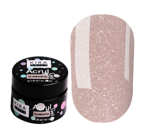 Акрил-гель Kira Nails Glamour 02, 15 мл
