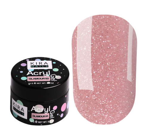 Акрил-гель Kira Nails Glamour 03, 15 мл