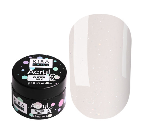 Акрил-гель Kira Nails Glitter Milk, 15 мл