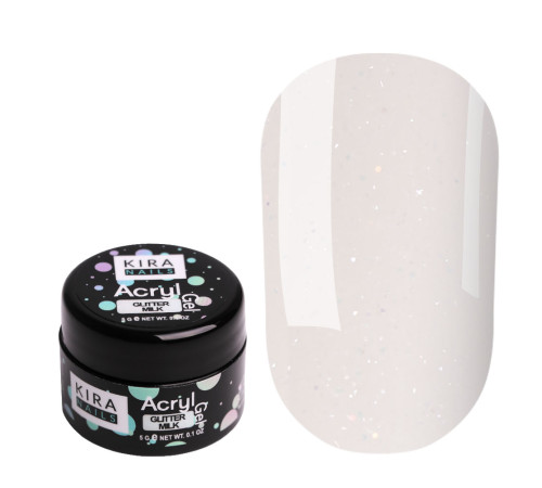 Акрил-гель Kira Nails Glitter Milk, 5 мл