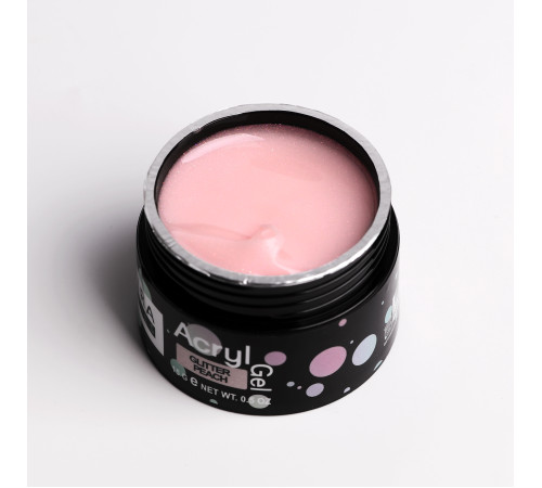 Acrylic gel Kira Nails Glitter Peach, 15 ml