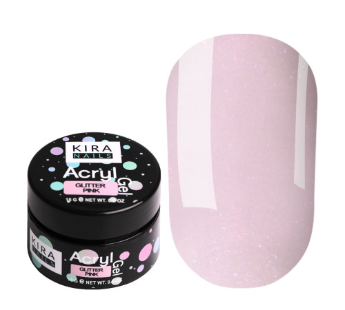 Акрил-гель Kira Nails Glitter Pink, 15 мл