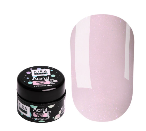 Акрил-гель Kira Nails Glitter Pink, 5 мл
