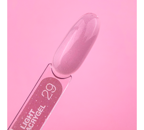 Acrylic gel Luna Light Acrygel No. 29 liquid, pink-powder, with shimmer, with a brush, 13 ml