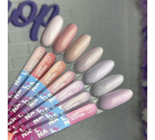 Acrylic gel Luna Light Acrygel No. 54 liquid, lilac, reflective, with a brush, 13 ml