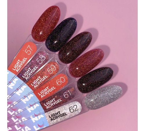 Акрил-гель Luna Light Acrygel №61 рідкий, коричневий, світловідбиваючий, з пензликом, 13 мл