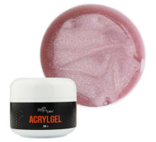 Acrylic gel NailApex Olimp light pink with silver shimmer, 30 g